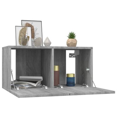 vidaXL TV-Wandschrank Grau Sonoma 60x30x30 cm Holzwerkstoff