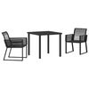 vidaXL Garten Essgruppe 3 pcs Schwarz Pulverbeschichteter Stahl