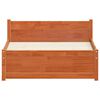 vidaXL Bettrahmen Wachsbraun 205.5 x 95.5 x 51 cm Massives Kiefernholz