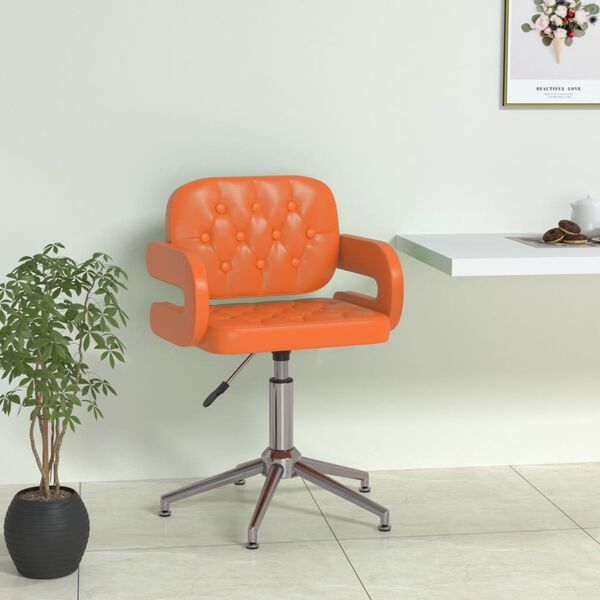 vidaXL Esszimmerstuhl Drehbar Orange Kunstleder