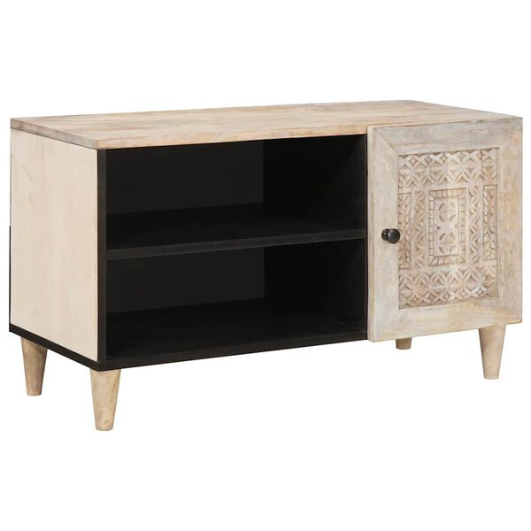 vidaXL TV-Einheiten mit Regal Wei&szlig; 80 x 33 x 46 cm Holzwerkstoff