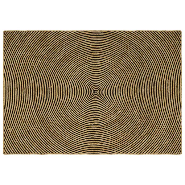 vidaXL Teppich Nat&uuml;rlich und Schwarz 200 x 290 cm Jute