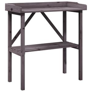 vidaXL Pflanztisch mit Ablage Grau 78x38x82,5 cm Massivholz Tanne