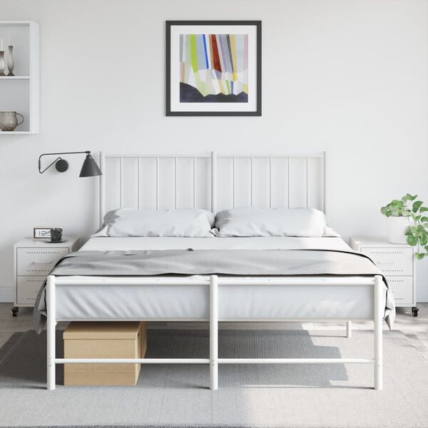 vidaXL Nachttische 2 Stk. Wei&szlig; 36x39x43,5 cm Stahl