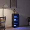 vidaXL LED-Sideboard Schwarz Eichen-Optik 41 x 37 x 100 cm