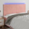 vidaXL LED Kopfteil Rosa 160x5x118/128 cm Samt