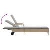 vidaXL Sonnenliegen mit Auflagen 2 Stk. Beige Poly Rattan