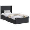 vidaXL Bettgestell mit Stauraum und Kopfteil Schwarz 75 x 190 cm