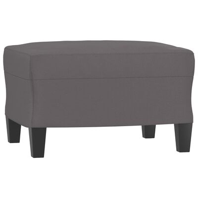vidaXL 3-Sitzer-Sofa mit Hocker Grau 180 cm Kunstleder