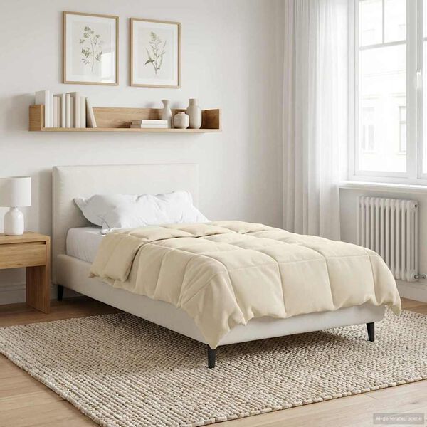 vidaXL Ganzjahresbettdecke Gepolstert Creme 155 x 220 cm Mikrofaser