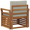 vidaXL Outdoor-Sofagarnitur mit Kissen Natur 75,5 x 63 x 73 cm