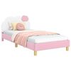 vidaXL Kinderbettgestell mit Kopfteil Rosa 90 x 200 cm PU