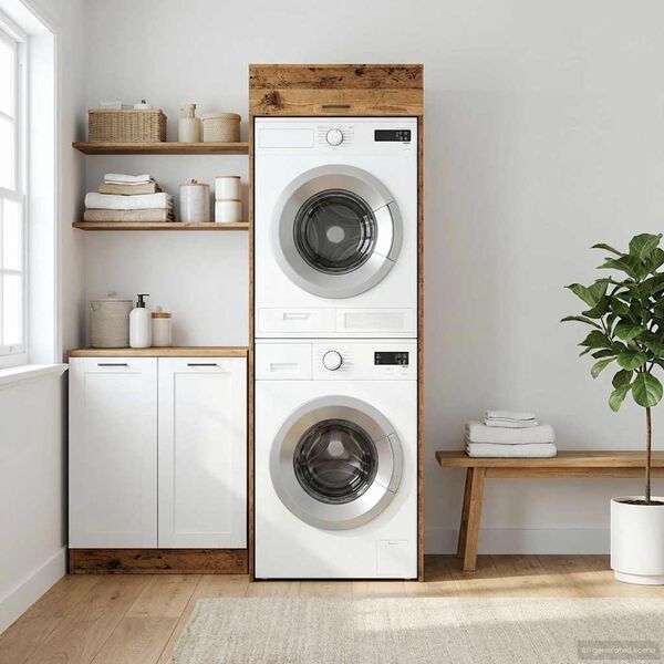 vidaXL Waschmaschinen-Schrank Altholz 67,5 x 68 x 200 cm Holzwerkstoff