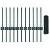 vidaXL Zaun mit Pfosten Gr&uuml;n 0,4 x 25 m Stahl und PVC