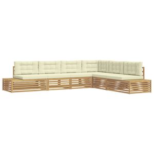 vidaXL 7 stk. Outdoor-Sofagarnitur Wei&szlig;