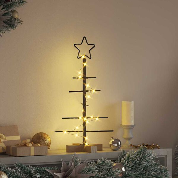 vidaXL Metall Weihnachtsbaum Schwarz 60 cm Pulverbeschichteter Stahl