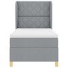 vidaXL Boxspringbett mit Matratze Dunkelgrau 90x190 cm Hellgrau Stoff