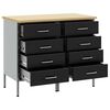 vidaXL Werkbank mit Schubladen 2 pcs Schwarz und Grau 75 x 45 x 85 cm