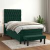 vidaXL Boxspringbett mit Matratze Dunkelgr&uuml;n 100x200 cm Samt