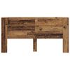 vidaXL Kopfteil mit Regal Altholz 200 x 15 x 103,5 cm Holzwerkstoff