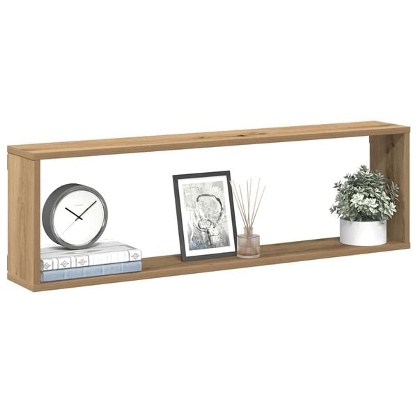 vidaXL W&uuml;rfel-Wandregale 4 Stk. Artisan-Eiche 100x15x30 Holzwerkstoff