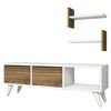 Homemania TV-Schrank Foxy 120x30x40 cm Wei&szlig; und Walnuss