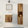 vidaXL Badezimmerm&ouml;bel-Set mit Regal 4 pcs Altholz Holzwerkstoff