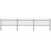 vidaXL Gartenzaun mit Speerspitze Stahl 504 x 80 cm Schwarz