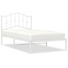 vidaXL Bettgestell mit Kopfteil Metall Wei&szlig; 100x190 cm