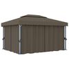 vidaXL Pavillon mit Vorh&auml;ngen & LED-Lichterkette 4x3 m Taupe