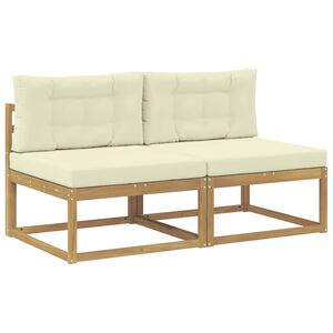 vidaXL Outdoor Mittelsofa 2 stk. 2-Sitzer Polyester