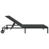 vidaXL Sonnenliege 2-Person Schwarz 60 x 200 x 27cm Poly-Rattan