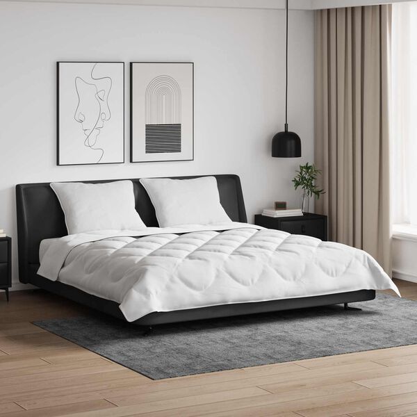 vidaXL Bettdecke mit Kissen 3 pcs Wei&szlig; Mikrofaser