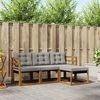 vidaXL Outdoor-Sofagarnitur mit Kissen 4 pcs Nat&uuml;rlich und Hellgrau