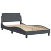 vidaXL Bettgestell ohne Matratze "Hanko" Dunkelgrau 100x200 cm Samt