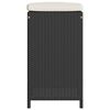 vidaXL Garten-Barhocker mit Kissen 4 Stk. Schwarz Poly Rattan