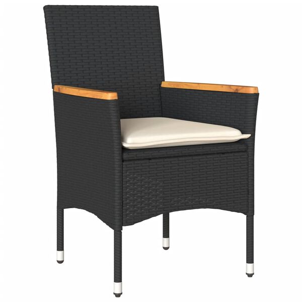 vidaXL 9-tlg. Garten-Essgruppe mit Kissen Grau Poly Rattan Akazie
