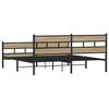vidaXL Metallbett ohne Matratze Sonoma-Eiche 180x200 cm