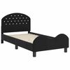 vidaXL Kinderbettgestell mit Kopfteil Schwarz 80 x 160 cm Samt