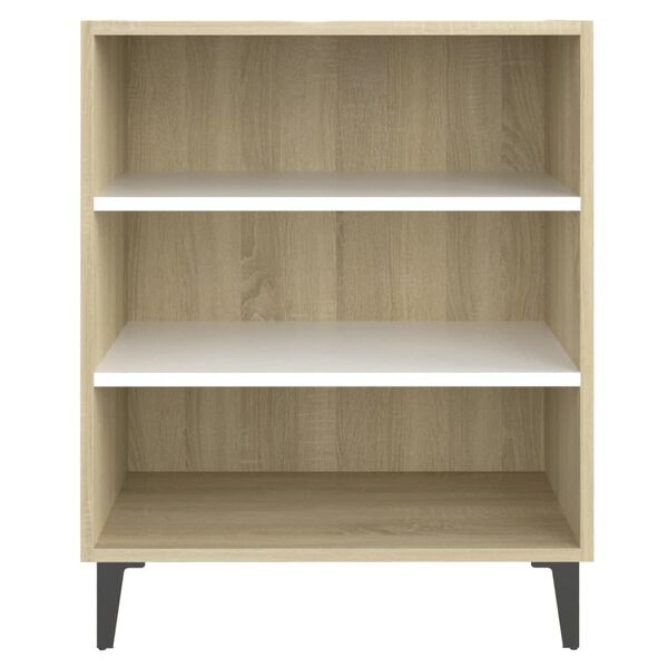 vidaXL Sideboard Wei&szlig; und Sonoma-Eiche 57x35x70 cm Holzwerkstoff