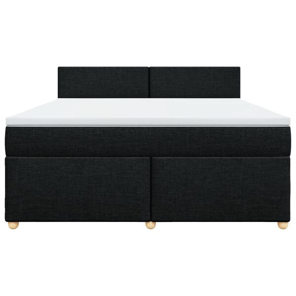 vidaXL Boxspringbett mit Matratze Schwarz 180x200 cm Stoff