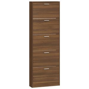 vidaXL Schuhschrank Braun Eichen-Optik 59x17x169 cm Holzwerkstoff