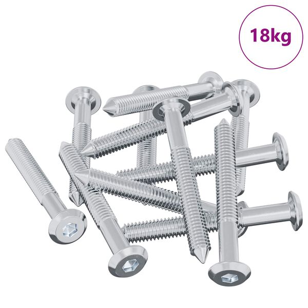 vidaXL Schraube 1800 pcs Silber M6 x 50 mm Stahl