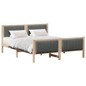 vidaXL Bettgestell Braun und Dunkelgrau 150 x 200 cm Massivholz Kiefer