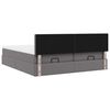 vidaXL Ottoman-Bett mit Matratzen & LEDs Grau 160x200 cm Kunstleder