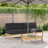 vidaXL Sofa Set mit Kissen Uni 2 pcs Schwarz Massivholz Akazie