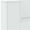 vidaXL Kopfteil-Schrank mit LED mit Regal Wei&szlig; 140 x 16,5 x 103,5 cm