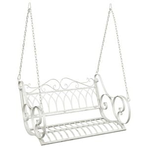 vidaXL Schaukelbank Stahl 109 x 75 x 59 cm Antik Wei&szlig;