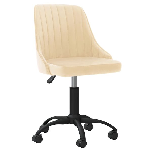 vidaXL Esszimmerst&uuml;hle 4 Stk. Drehbar Creme Samt