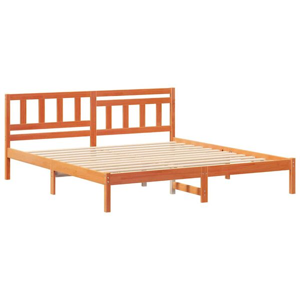 vidaXL Bettrahmen Wachsbraun 160 x 200 cm Massives Kiefernholz